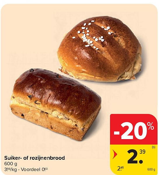 Suiker- of rozijnenbrood