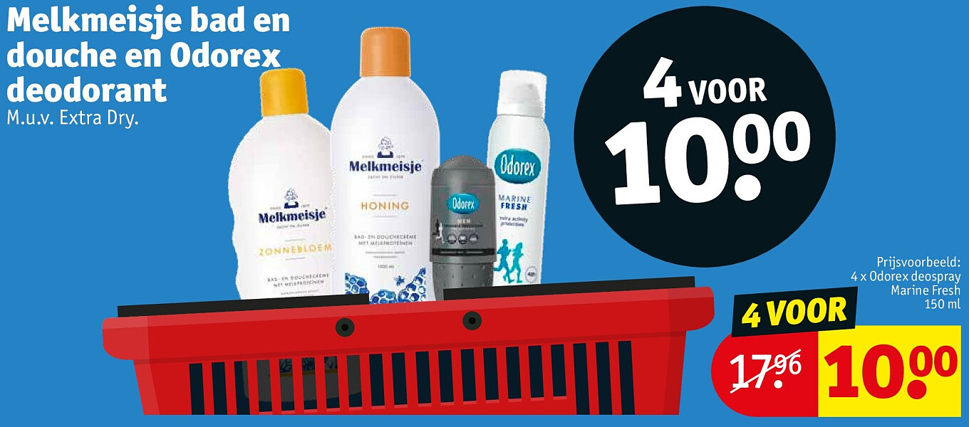 Melkmeisje bad en douche en Odorex deodorant