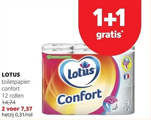 LOTUS toiletpapier confort 12 rollen