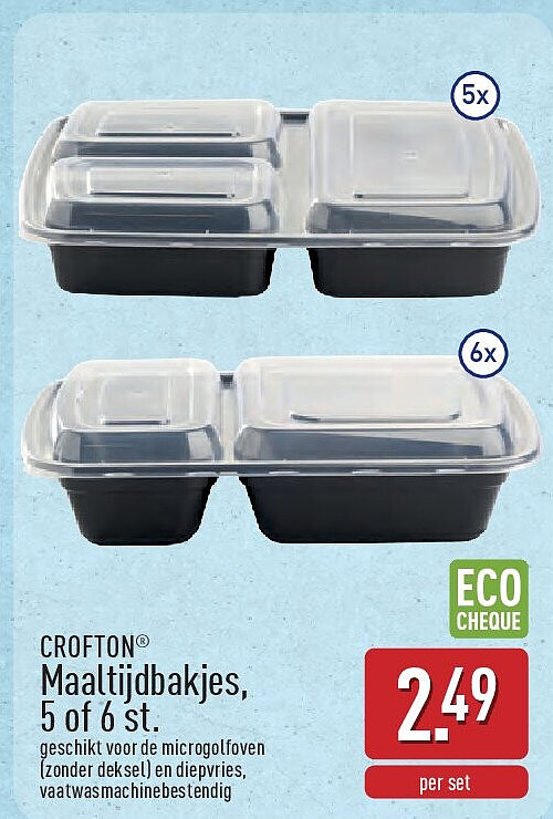 Maaltijdbakjes, 5of 6st.