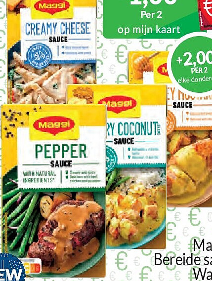 Maggi Bereide saus Warm, verschillende soorten 250 ml