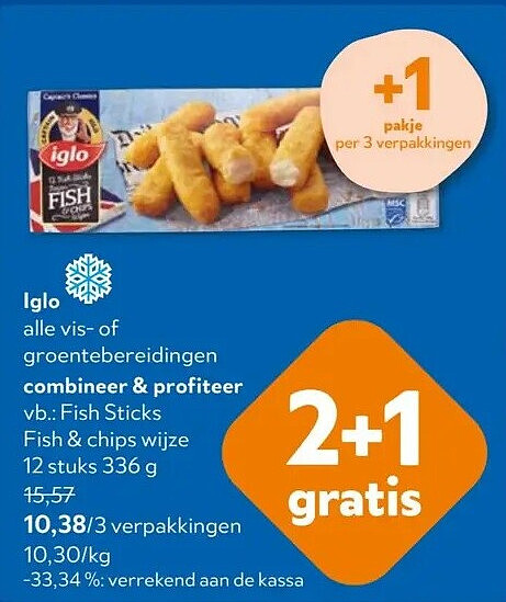 olgI Fish Sticks Fish & chips wijze 12 stuks 336 g