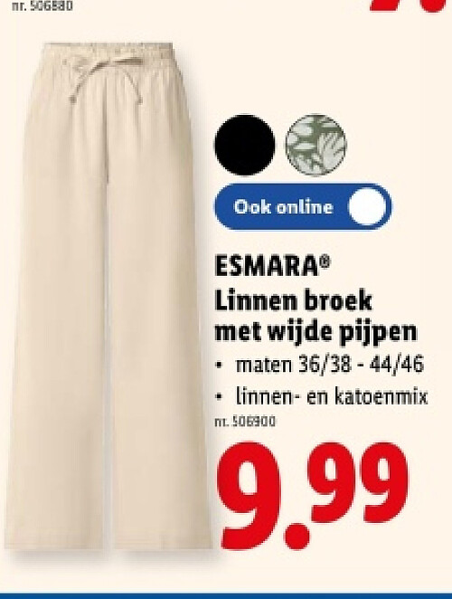 Linnen broek met wijde pijpen