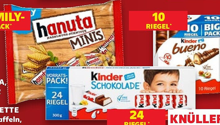 HANUTA, KINDER oder YOGURETTE