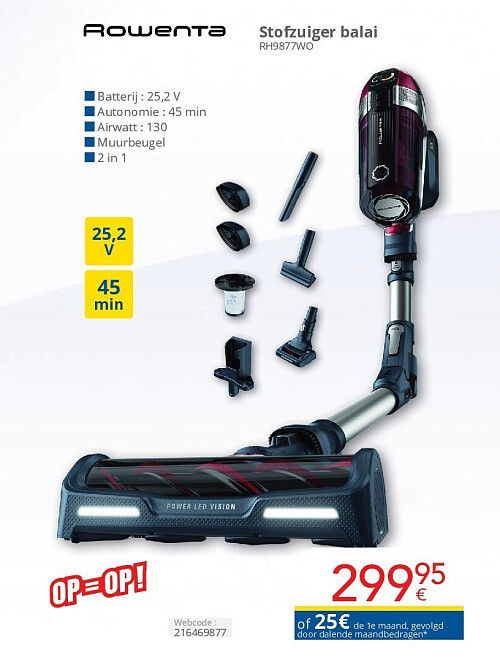Rowenta Stofzuiger balai RH9877WO