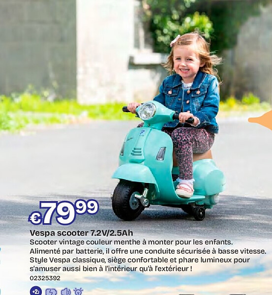 Vespa scooter 7.2V/2.5Ah