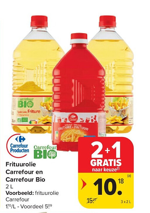 Frituurolie Carrefour en Carrefour Bio