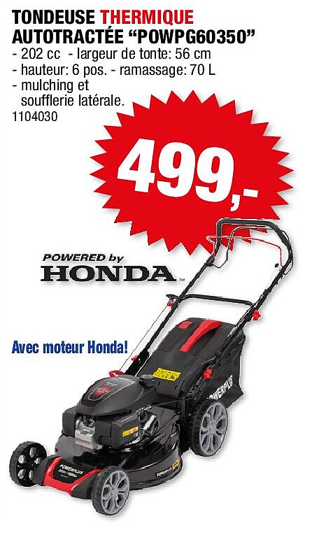 TONDEUSE THERMIQUE AUTOTRACTÉE “POWPG60350”