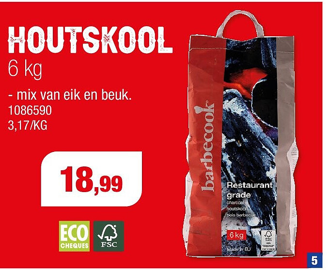 Barbecook houtskool FSC 6kg