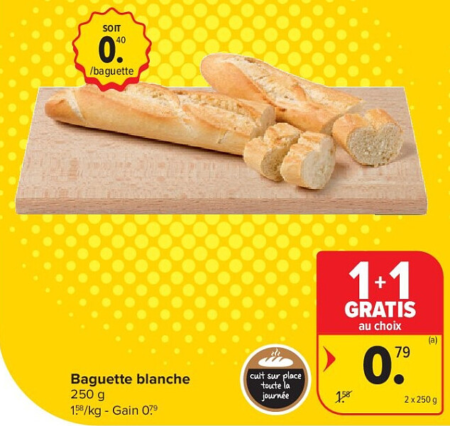 Baguette blanche 2 x 250 g