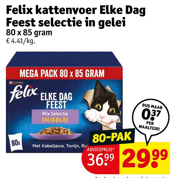 Felix kattenvoer Elke Dag Feest selectie in gelei