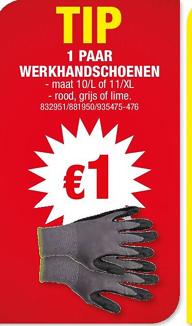 1 PAAR WERKHANDSCHOENEN