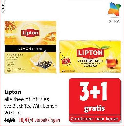 Lipton Black Tea With Lemon 20 stuks