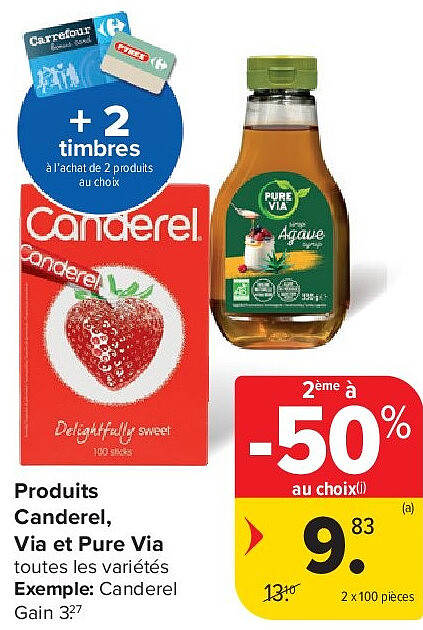 Produits Canderel, Via et Pure Via 2 x 100 pièces