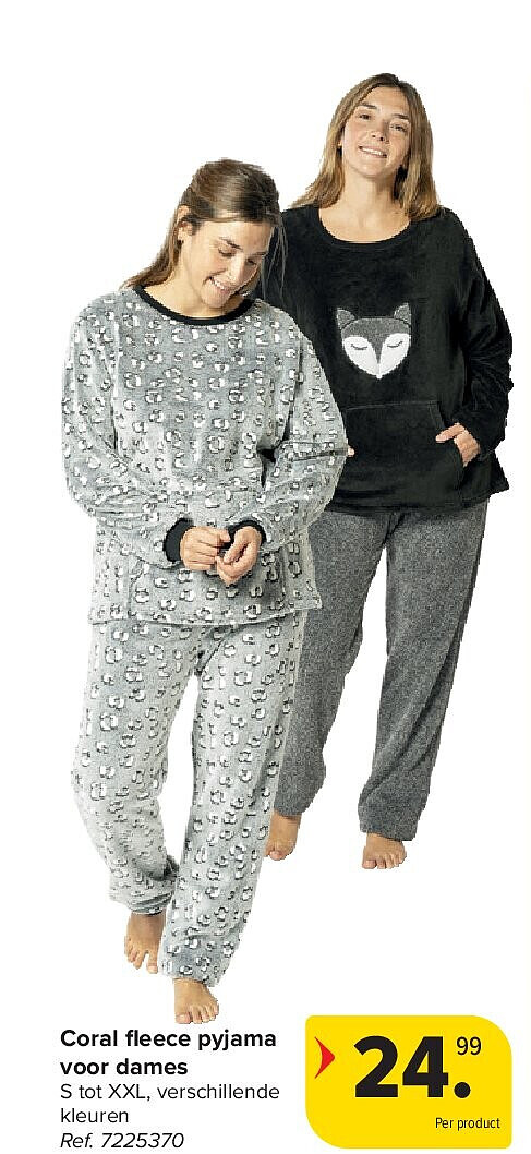 Coral fl eece pyjama voor dames