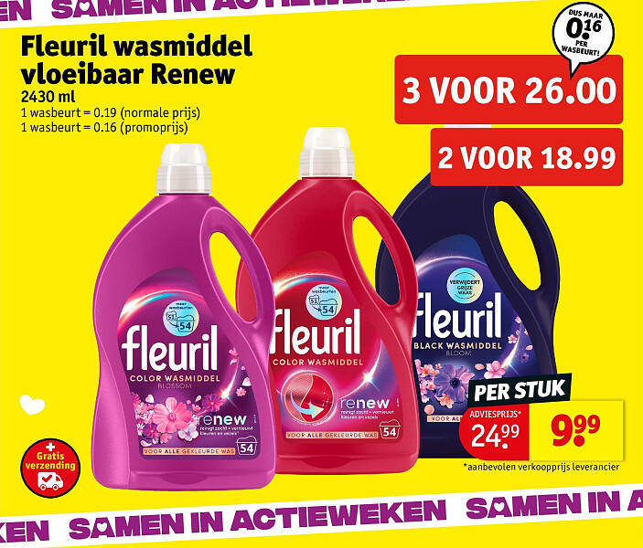 Fleuril wasmiddel vloeibaar Renew