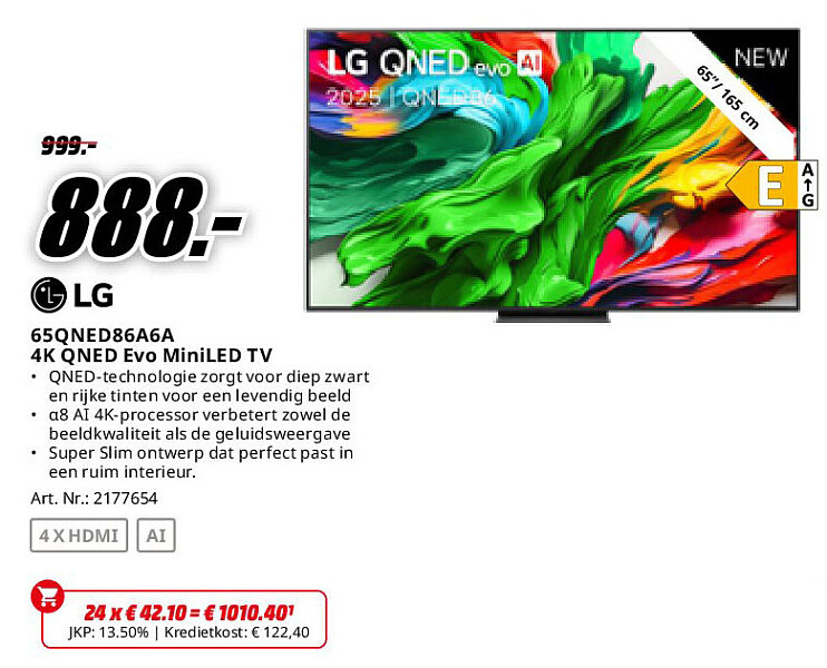 LG 65QNED86A6A 4K QNED Evo MiniLED TV