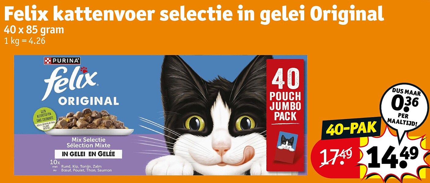 Felix kattenvoer selectie in gelei Original 40 x 85 gram