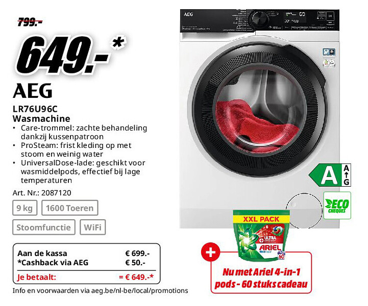 AEG LR76U96C Wasmachine