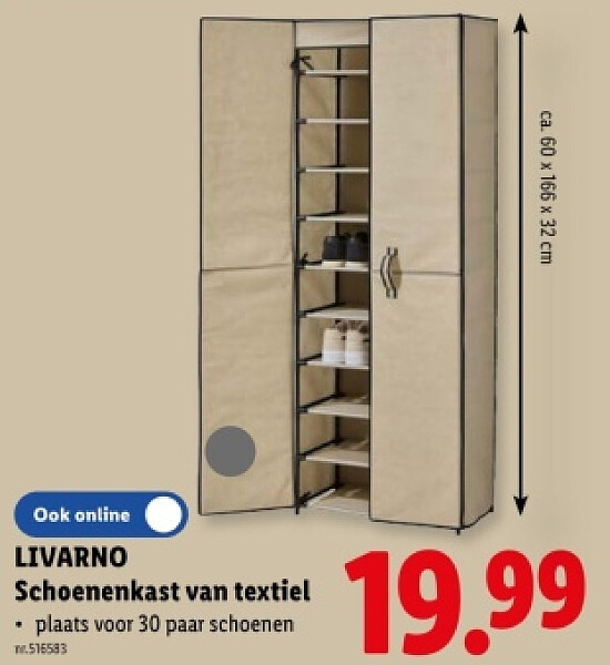 Schoenenkast van textiel