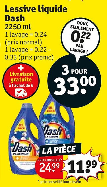 Lessive liquide Dash 2250 ml