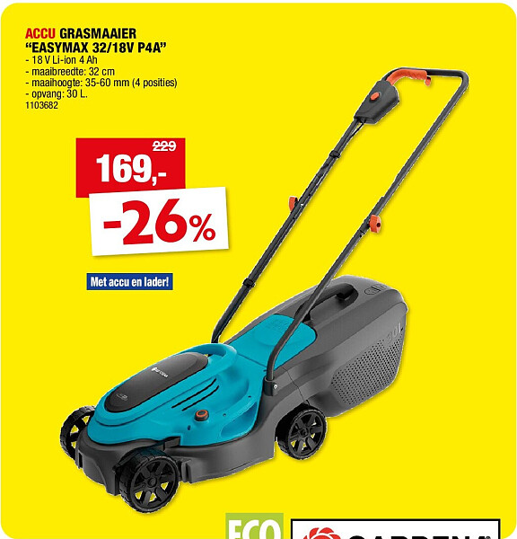 ACCU GRASMAAIER “EASYMAX 32/18V P4A”