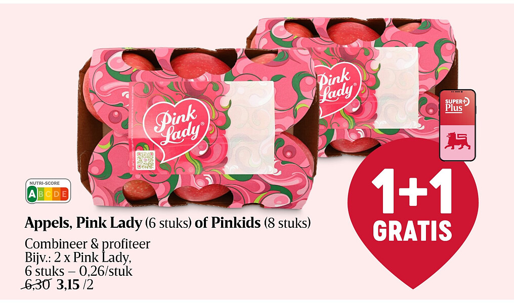 Appels, Pink Lady (6 stuks) of Pinkids (8 stuks)