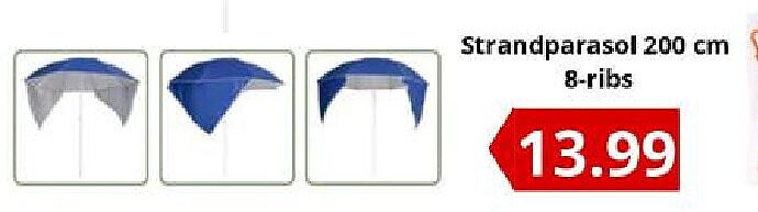 Strandparasol 200 cm 8-ribs