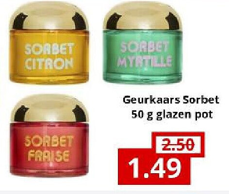 Geurkaars Sorbet 50 g glazen pot