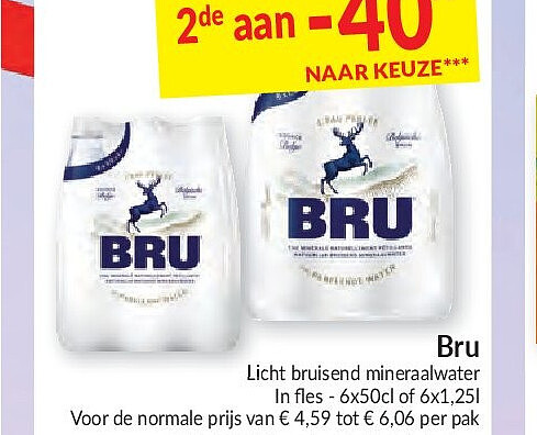 Bru licht bruisend mineraalwater