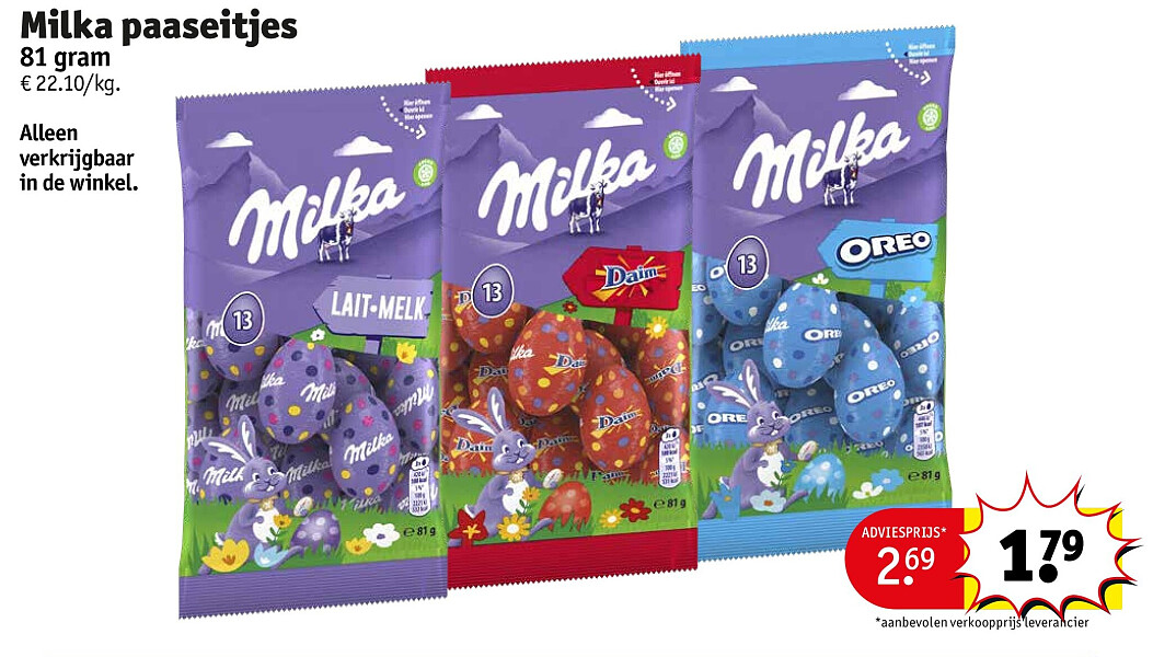 Milka paaseitjes