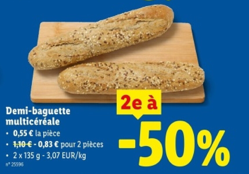 Demi-baguette multicéréale
