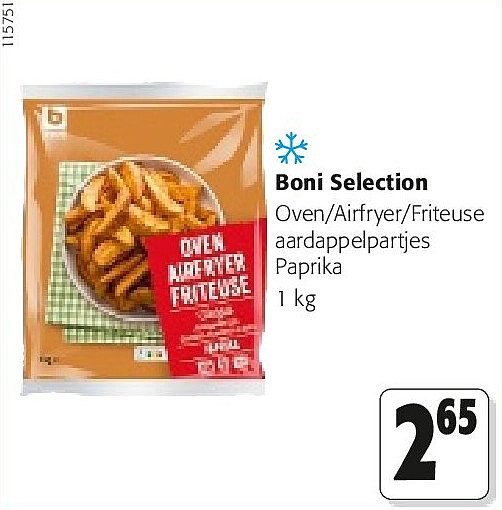 Boni Selection Oven/Airfryer/Friteuse aardappelpartjes Paprika 1 kg