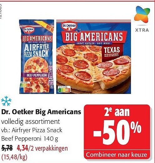 Dr. Oetker Big Americans Airfryer Pizza Snack Beef Pepperoni 140 g
