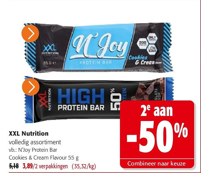 XXL Nutrition N’Joy Protein Bar Cookies & Cream Flavour 55 g