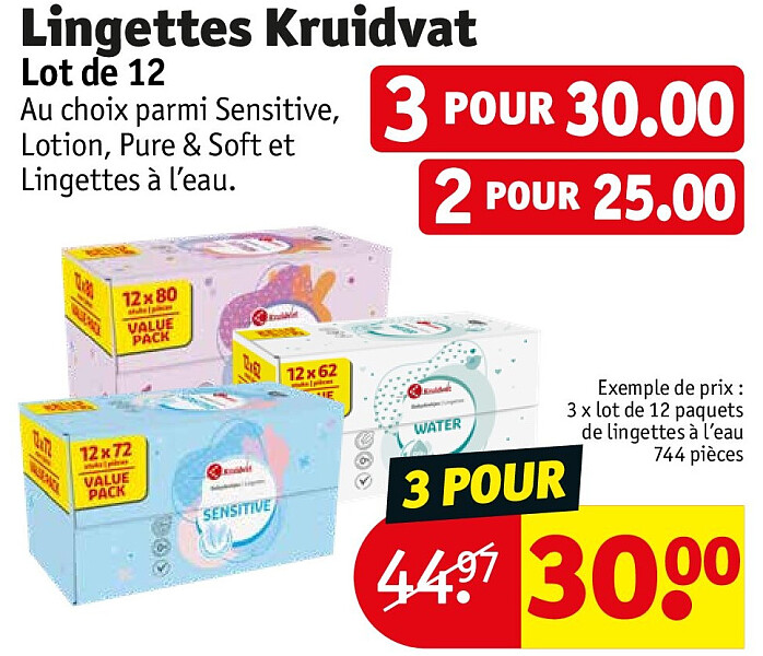 Lingettes Kruidvat 3 POUR