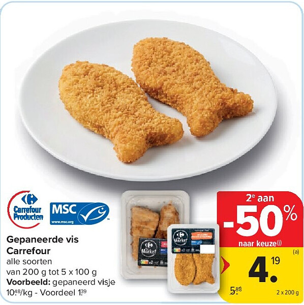 Gepaneerde vis Carrefour