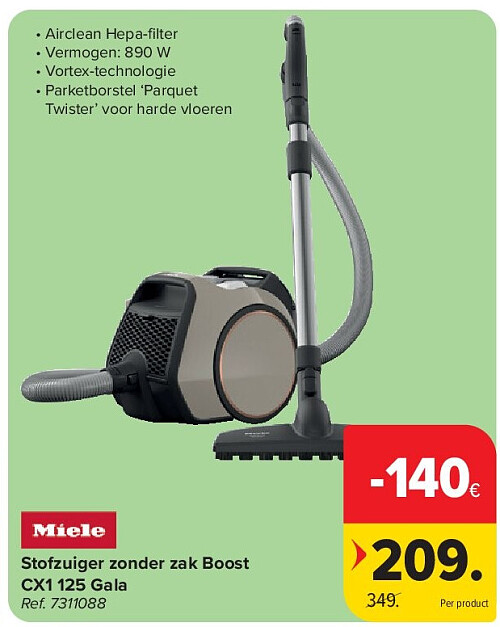 Stofzuiger zonder zak Boost CX1 125 Gala