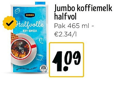 Jumbo koffiemelk halfvol
