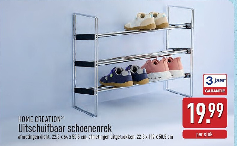 Uitschuifbaar schoenenrek