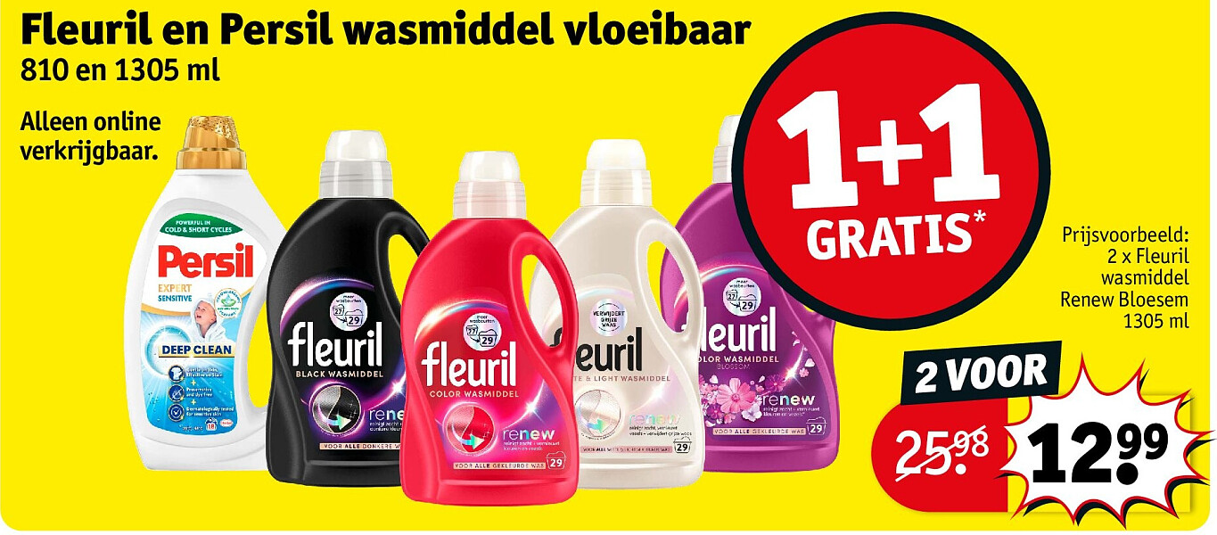 Fleuril en Persil wasmiddel vloeibaar
