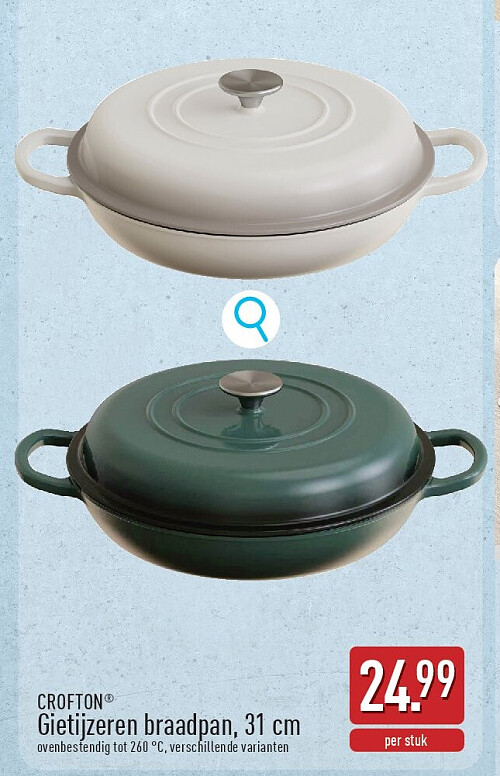 Gietijzeren braadpan, 31cm