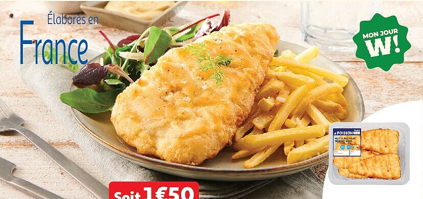 4 filets de merlu façon fish and chips Auchan Le Poissonnier