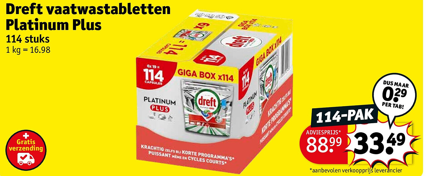 Dreft vaatwastabletten Platinum Plus