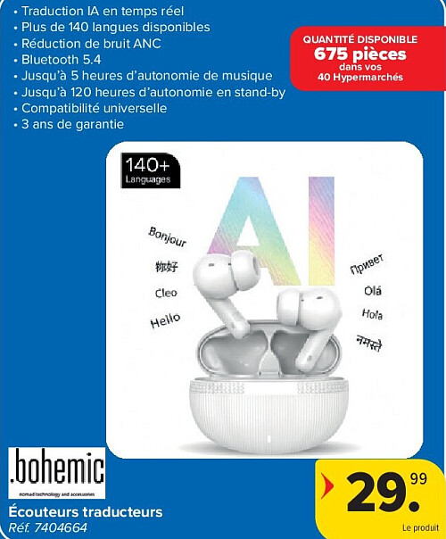 bohemic Écouteurs traducteurs