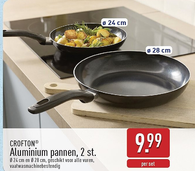 Aluminium pannen, 2st.