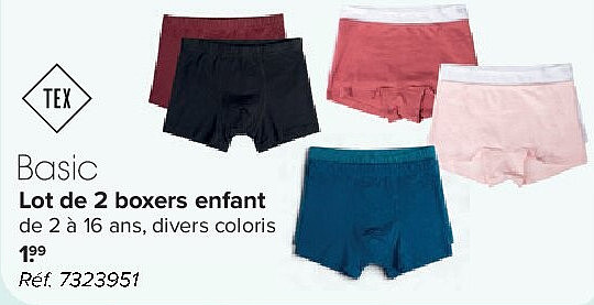 Lot de 2 boxers enfant