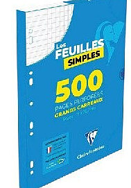 500 feuilles simples perforées sous-étui Clairefontaine