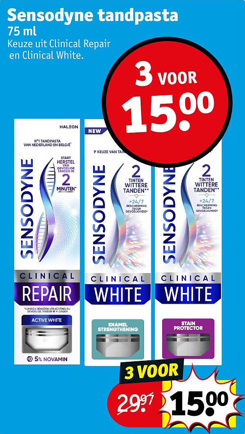 Sensodyne tandpasta 75 ml 3 VOOR