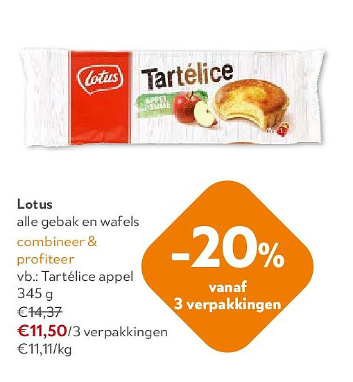 Lotus Tartélice appel 345 g
